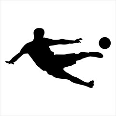 Art illustration design concept symbol soccer player football silhouette when volley ball