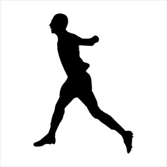 Art illustration design concept symbol soccer player football silhouette when celebrate the goal