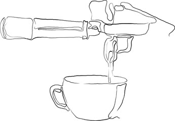 One continuous line drawing of hands holding a cup of hot coffee.