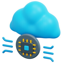 cloud 3d render icon illustration