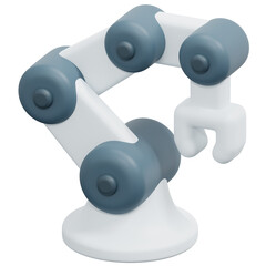 Fototapeta na wymiar robotic arm 3d render icon illustration