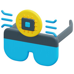 vr glasses 3d render icon illustration