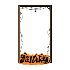 Creepy halloween frame instagram story design vector