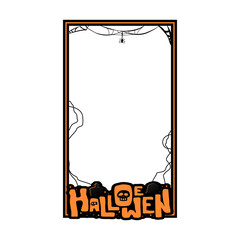 Creepy halloween frame instagram story illustration design template