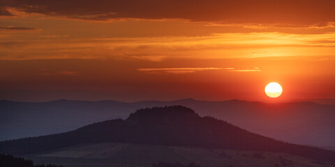 sunset over the mountains
