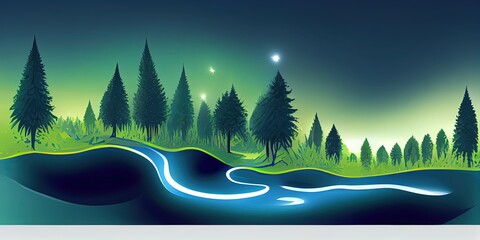 landscape with trees