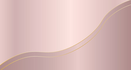 Abstract gradient background in delicate pink-beige tones with a golden wave.