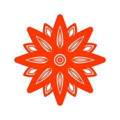 asian mandala pattern flat design vector illustration. oriental circle flower pattern