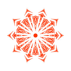 asian mandala pattern flat design vector illustration. oriental circle flower pattern