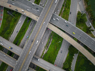 Interchange city transport junction road with car movement