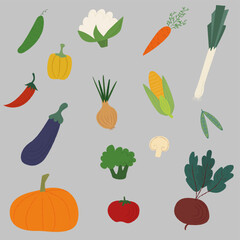 Set of vegetables. Healthy food. Vegetarian,Vegan organic food