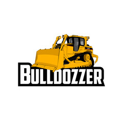 Bulldozer construction equipment logo design © Ryantha
