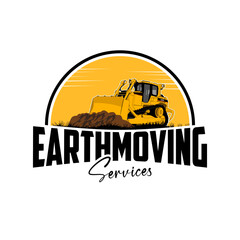 bulldozer heavy equipment vehicle logo
