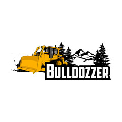 bulldozer heavy equipment logo vector © Ryantha