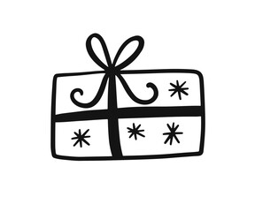 Gift box with ribbon Christmas holidays parcel icon