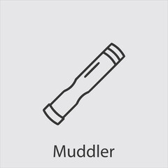 muddler icon vector icon.Editable stroke.linear style sign for use web design and mobile apps,logo.Symbol illustration.Pixel vector graphics - Vector