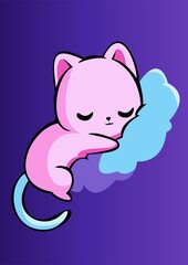 the cat sleeping on the cloud is so cute and adorable