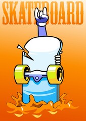 Cool and colorful skateboard cartoons