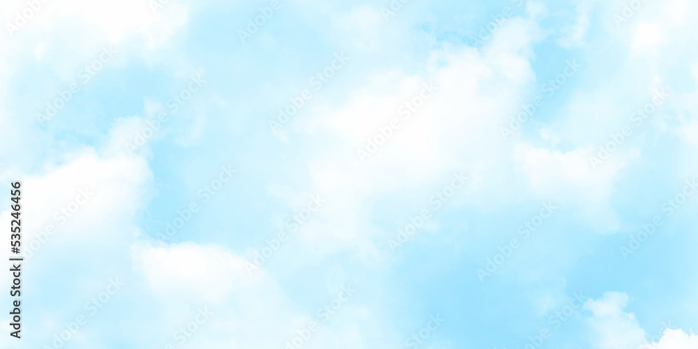 Wall mural cloudy blue sky abstract background, blue sky background with tiny clouds, 3d rendering