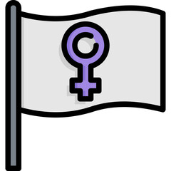 Womens day flag icon