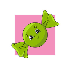 Coloring book for kids. Cheerful character. Cute cartoon style. Fantasy page for children. Black contour silhouette. Vector illustration.