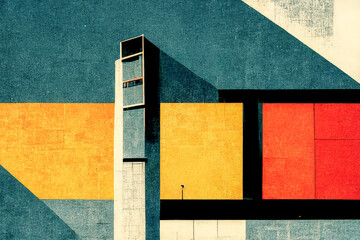 Colorful patterns in Bauhaus art style - obrazy, fototapety, plakaty