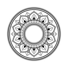 
Mandala  pattern Stencil doodles, Round ornament patterns for Henna, Mehndi, Tattoo, Coloring book page