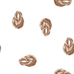 Seamless pattern, watercolor cute bunnies. Childish magic pattern