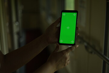 train, journey, green screen