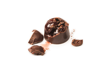 A chocolate candy isolated on white background.
