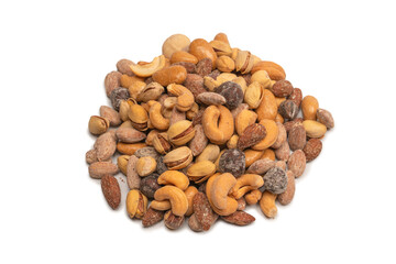  A group of almonds, pistachios, walnuts, macadamia, cashews.