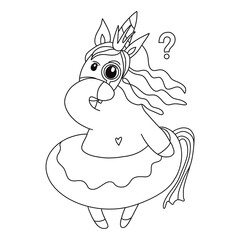 Cute cartoon unicorn. 