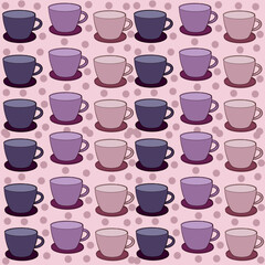 seamless pattern with cups and saucers