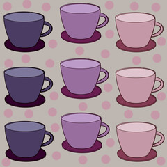 seamless pattern with pink cups