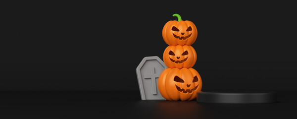 Halloween podium 3D Render