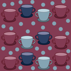 seamless pattern with cups
