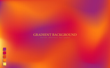 Abstract background with blurred bright multicolored gradient. Vibrant colorful fluid wallpaper with color palette. Template of modern digital backdrop, web banner with smooth pastel pattern