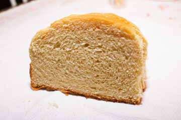 Homebread. Blurred photo. Breakfast food. wheat protein