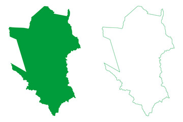 Iraucuba municipality (Ceará state, Municipalities of Brazil, Federative Republic of Brazil) map vector illustration, scribble sketch Irauçuba map