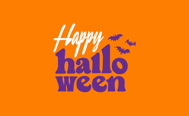 Happy Halloween logo lettering. Spooky badge design.