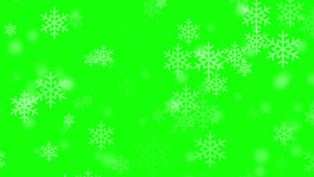 Loop Animation Background Of Many Snowflakes Scattering (chroma Key Background) 