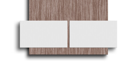 Minimal vertical business card on wood mockup