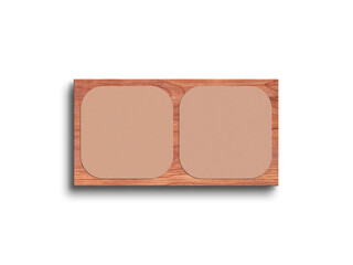 Elegant square business card on wood mockup
