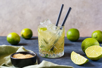 Caipirinha is a traditional Brazilian cocktail made with rum, lime and cane sugar