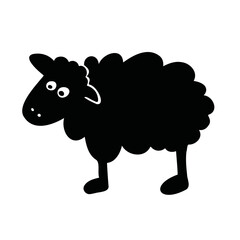 silhouette animal cartoon sheep vector illustration