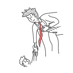 Naklejka premium Support service in line art style