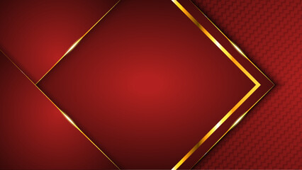 modern dark red background with golden frame effect and carbon texture