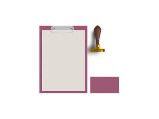 Elegant clipboard with business card mockup