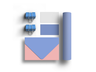 Minimal business card with envelope stationery mockup