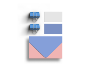 Minimal business card with envelope stationery mockup